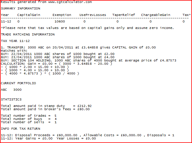 capital gains calculator example 7